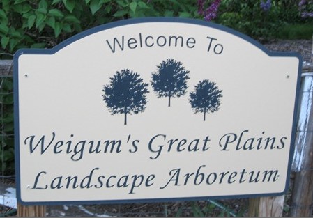 Weigum's Great Plains Landscape Arboretum Sign
